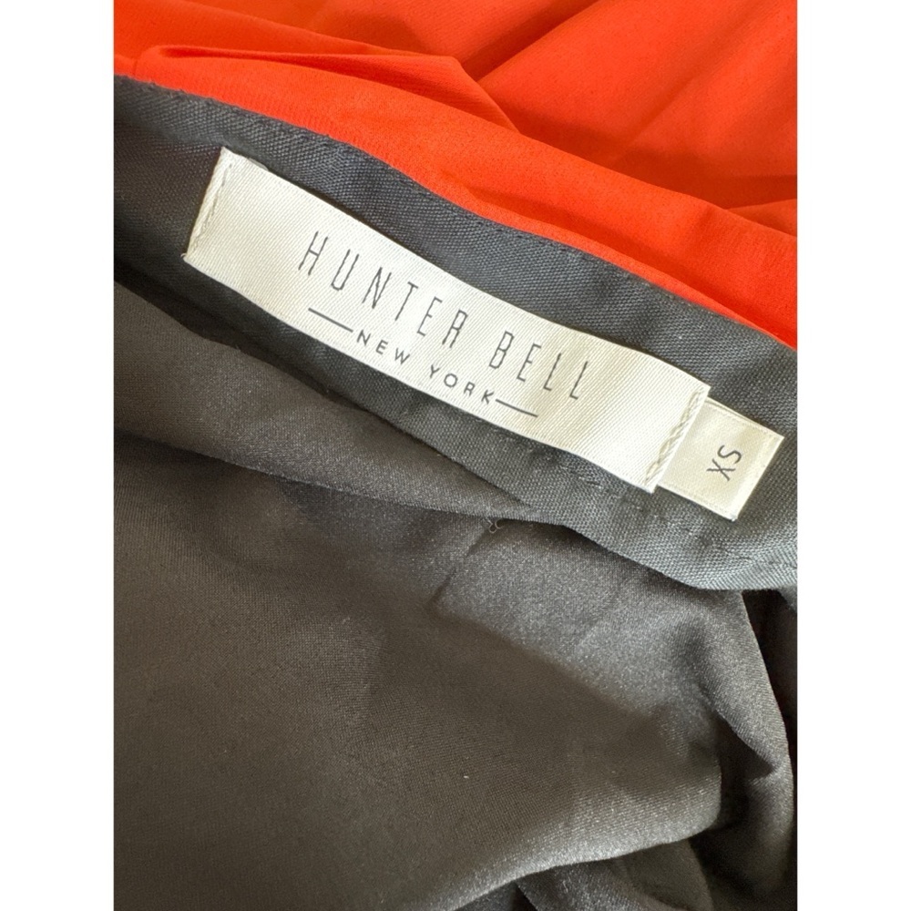 Hunter Bell Layered Orange & Black Halter Dress Asymmetrical Hem Size XS - Picture 4 of 5